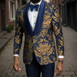 Floral Men Suit Jacket1 Pc Shawl African Fashion Wedding Tuxedo Suit Jacket