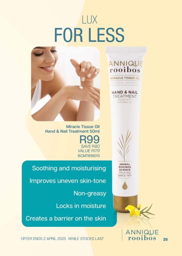 Annique rooibos miracle tissue oil hand and nail cream